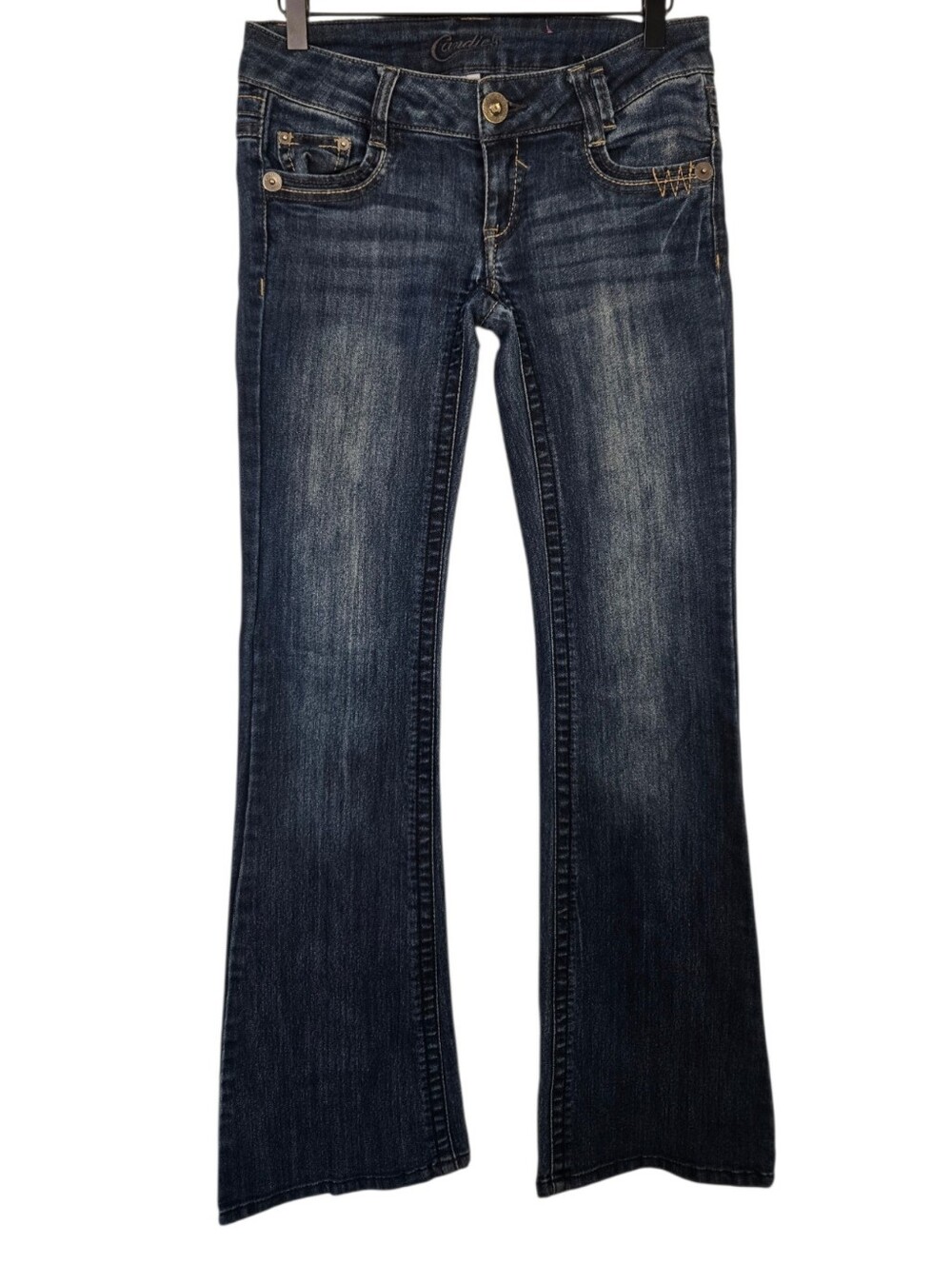 👖 Candie's Dark Wash Bootcut Jeans | Size 1 | Y2K Low Rise Stretch Denim